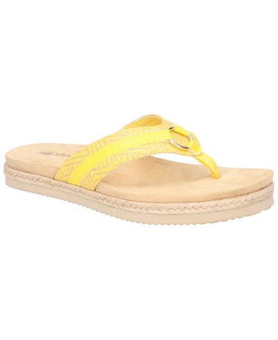 Easy Street Women's Starling Slip-on Thong Sandals In Yellow