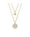 SWAROVSKI WHITE, RHODIUM PLATED OR ROSE-GOLD TONE OR GOLD-TONE METEORA LAYERED PENDANT NECKLACE