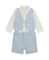 GUESS BABY BOYS WOVEN SHORTS, SHIRT AND VEST, 3 PIECE SET