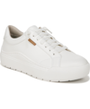 Dr. Scholl's Women's Time Off Go Closed Round Toe Lace Up Platform Sneakers In White Faux Leather