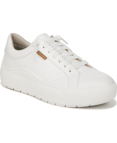Dr. Scholl's Women's Time Off Go Platform Sneakers In White Faux Leather
