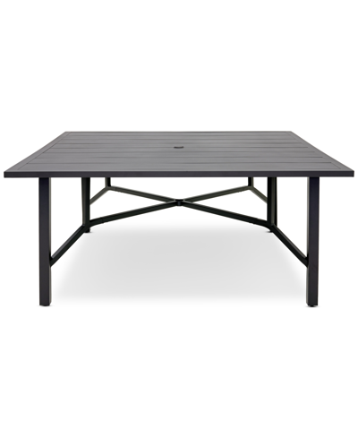 Agio Astaire 64" Square Outdoor Slat Top Dining Table In Dark Brown