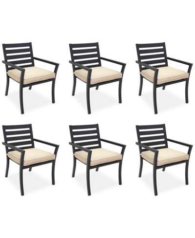Agio Astaire Outdoor 6-pc Dining Chair Bundle Set In Straw Natural
