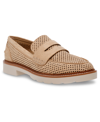 Anne Klein Women's Elia Perforated Penny Loafers In Natural Microsuede Perforated