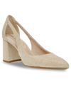 Anne Klein Women's Barclay Pointed Toe T Strap Block Heel Pumps In Platinum