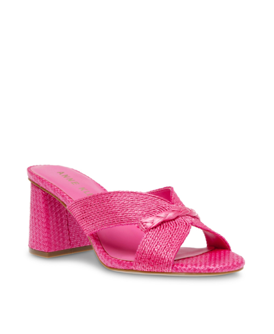 Anne Klein Women's Atlas Dress Heel Sandals In Pink Raffia
