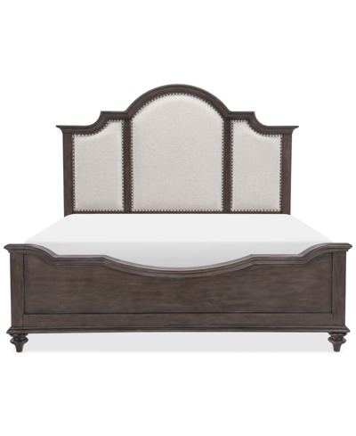 Macy's Mandeville Upholstered King Bed In Brown