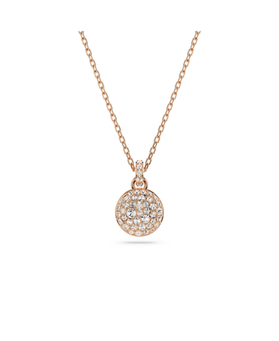 Swarovski White, Rhodium Plated Or Gold-tone Or Rose-gold Tone Meteora Pendant Necklace In Rose Gold