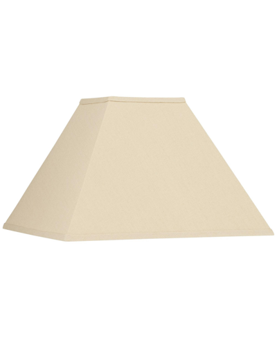 Springcrest Beige Linen Medium Square Lamp Shade 6" Top X 16" Bottom X 12" Slant X 10" High (spider) Replacement In Natural