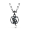 SWAROVSKI SWAN, GRAY, RHODIUM PLATED ICONIC SWAN PENDANT NECKLACE