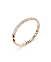 SWAROVSKI SNOW PAVE, WHITE, RHODIUM PLATED OR ROSE GOLD-TONE METEORA BANGLE BRACELET