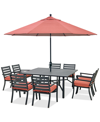 AGIO ASTAIRE OUTDOOR 9-PC DINING SET (64" SQUARE TABLE + 8 DINING CHAIRS)