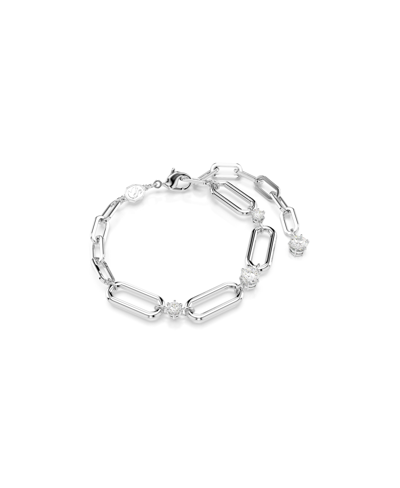 Swarovski White, Gold-tone Or Rhodium Plated Dextera Bracelet In Silver