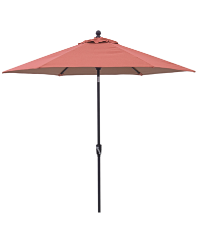 Agio Astaire Outdoor 9' Umbrella + Umbrella Base In Peony Brick Red