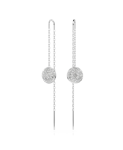 Swarovski White, Rhodium Plated Or Rose-gold Tone Meteora Drop Earrings In Silver