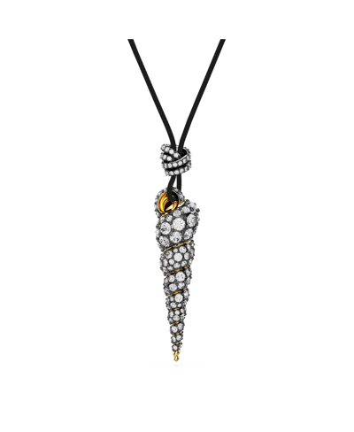 Swarovski Round Cut, Shell, White, Mixed Metal Finish Idyllia Pendant Necklace In Gold
