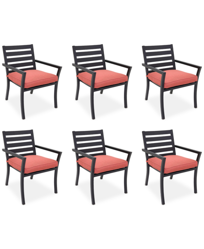 Agio Astaire Outdoor 6-pc Dining Chair Bundle Set In Peony Brick Red