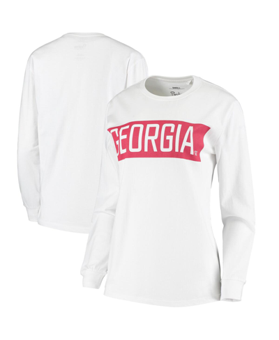 Pressbox White Georgia Bulldogs Big Block Whiteout Long Sleeve T-shirt