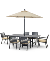 Agio Astaire Outdoor 7-pc Dining Set (84x42" Table + 6 Dining Chairs), Created For Macy's In Straw Natural