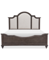 Macy's Mandeville Upholstered Queen Bed In Brown