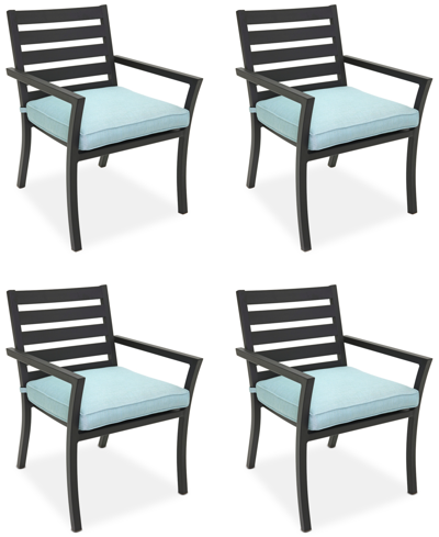 Agio Astaire Outdoor 4-pc Dining Chair Bundle Set In Spa Light Blue