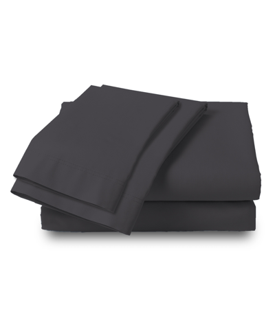 Color Sense 300 Thread Count Cotton Sateen 2 Pc Sateen Pillowcase King In Dark Gray