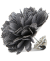 Construct Con.struct Men's Ceremony Satin Checkerboard Flower Lapel Pin, Created For Macy's In Smoke