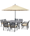 Agio Astaire Outdoor 7-pc Dining Set (84x42" Table + 4 Dining Chairs + 2 Swivel Chairs), Created For Macy In Straw Natural