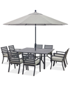 AGIO ASTAIRE OUTDOOR 9-PC DINING SET (64" SQUARE TABLE + 8 DINING CHAIRS)