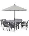 Agio Astaire Outdoor 7-pc Dining Set (84x42" Table + 4 Dining Chairs + 2 Swivel Chairs), Created For Macy In Oyster Light Grey