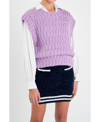 English Factory Chunky Cap Sleeve Sweater In Lilac