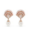 Swarovski Idyllia E Pierced Earrings Drop Pearl Sd Rose Gold Shiny White In Rose Gold