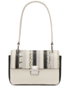 CALVIN KLEIN CLOVE MIXED MATERIAL PUSH-LOCK SHOULDER BAG