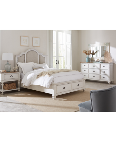 MACY'S MANDEVILLE 3PC BEDROOM SET (UPHOLSTERED QUEEN STORAGE BED + DRESSER + 1-DRAWER NIGHTSTAND)