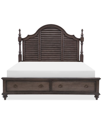 Macy's Mandeville Louvered King Storage Bed In Brown