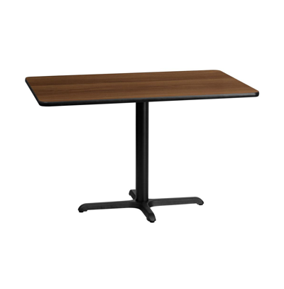 Emma+oliver 30"x48" Rectangular Laminate Table With 23.5"x29.5" Table Height Base In Walnut