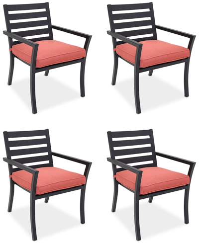Agio Astaire Outdoor 4-pc Dining Chair Bundle Set In Peony Brick Red