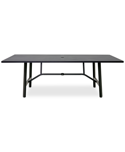 Agio Astaire 84" X 42" Rectangle Outdoor Slat Top Dining Table In Dark Brown