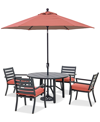 AGIO ASTAIRE OUTDOOR 5-PC DINING SET (48" ROUND TABLE + 4 DINING CHAIRS)