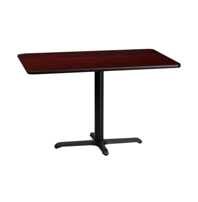 Emma+oliver 30"x48" Rectangular Laminate Table With 23.5"x29.5" Table Height Base In Mahogany