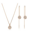 Swarovski Meteora Set Chain Earrings Rose Gold Shiny Crystal In Rose Gold