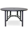 Agio Astaire 60" Round Outdoor Slat Top Dining Table, Created For Macy's In Dark Brown Aluminum