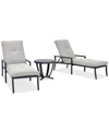 Agio Astaire Outdoor 3-pc Chaise Set (2 Chaise Lounge Chairs + 1 End Table), Created For Macy's In Oyster Light Grey