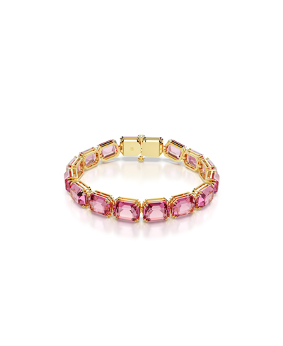 Swarovski Octagon Cut, Pink, Gold-tone Millennia Bracelet