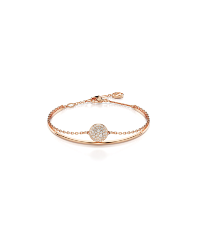 SWAROVSKI WHITE, RHODIUM PLATED OR ROSE GOLD-TONE METEORA BANGLE BRACELET
