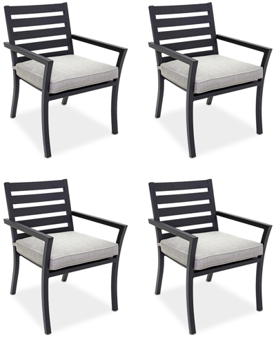 Agio Astaire Outdoor 4-pc Dining Chair Bundle Set In Oyster Light Grey
