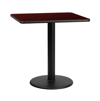EMMA+OLIVER 30" SQUARE LAMINATE TABLE TOP WITH 18" ROUND TABLE HEIGHT BASE