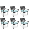 Agio Astaire Outdoor 6-pc Dining Chair Bundle Set In Spa Light Blue