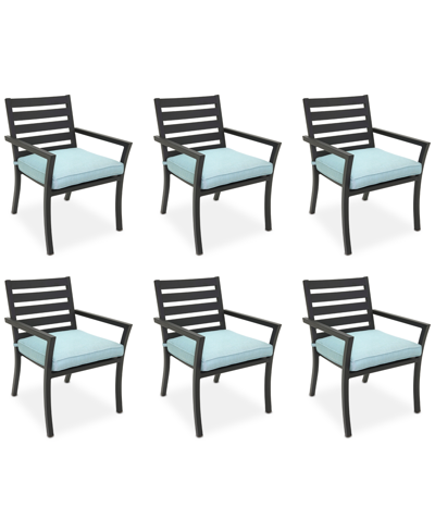 Agio Astaire Outdoor 6-pc Dining Chair Bundle Set In Spa Light Blue