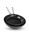 Gotham Steel Professional 2x Hard Anodized Ultra Ceramic 10" And 12" Frying Pans In Black